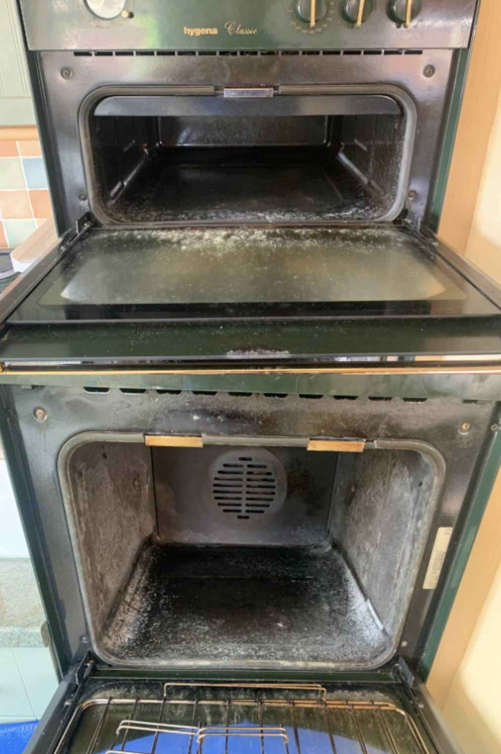 Oven interior after cleaning
