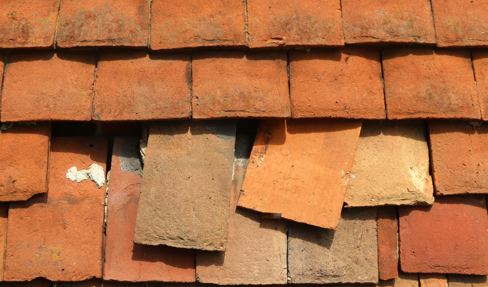Roof repair work in progress