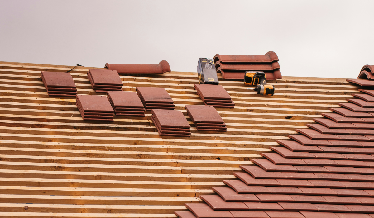 New tiled roof installation